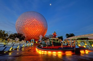 Epcot Lit Up on a Central Florida Evening - staySky Suites I-Drive Orlando